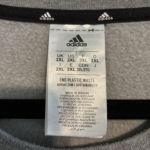 Adidas Men’s Gray Sweatshirt Size 2XL - Picture 2 of 3